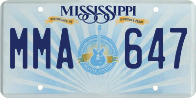 MS license plate MMA647