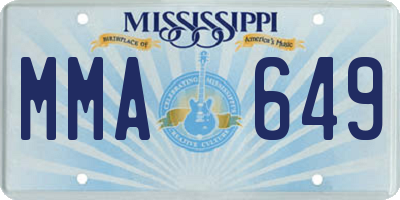 MS license plate MMA649