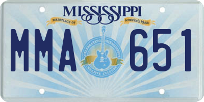 MS license plate MMA651