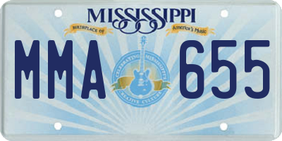 MS license plate MMA655