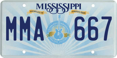 MS license plate MMA667