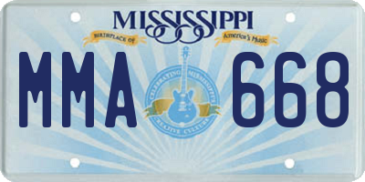 MS license plate MMA668