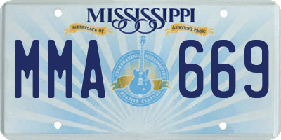 MS license plate MMA669
