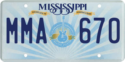 MS license plate MMA670