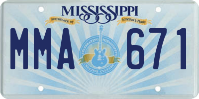 MS license plate MMA671
