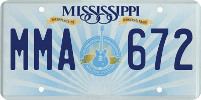 MS license plate MMA672
