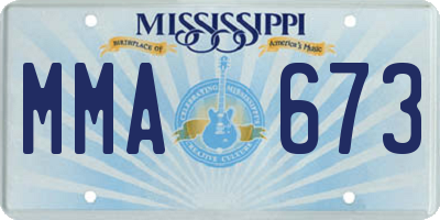 MS license plate MMA673