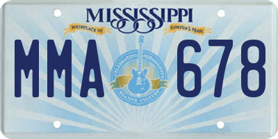 MS license plate MMA678