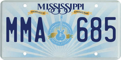 MS license plate MMA685
