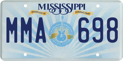 MS license plate MMA698