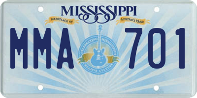 MS license plate MMA701