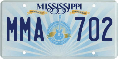 MS license plate MMA702