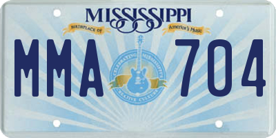 MS license plate MMA704