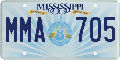 MS license plate MMA705
