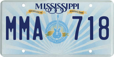 MS license plate MMA718