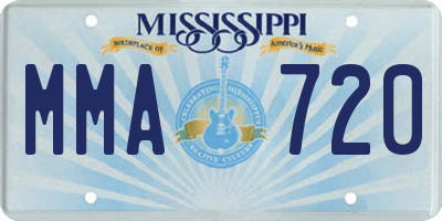 MS license plate MMA720