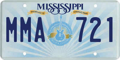 MS license plate MMA721