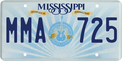 MS license plate MMA725
