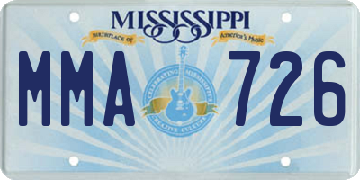 MS license plate MMA726