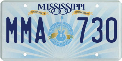 MS license plate MMA730