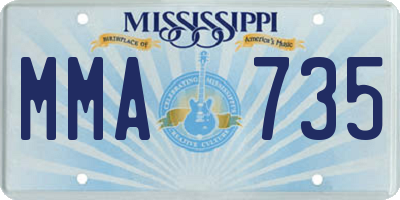 MS license plate MMA735