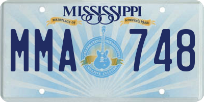MS license plate MMA748