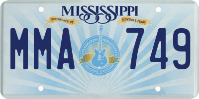 MS license plate MMA749