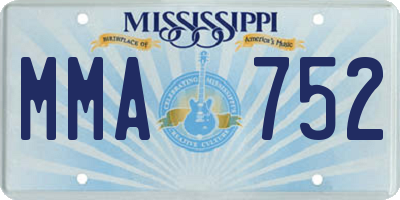 MS license plate MMA752