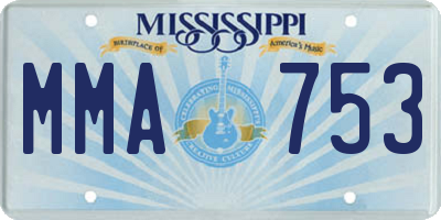 MS license plate MMA753