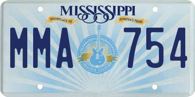 MS license plate MMA754