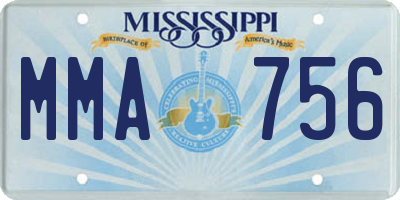 MS license plate MMA756