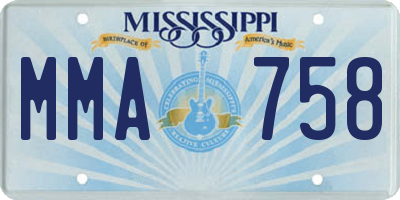 MS license plate MMA758