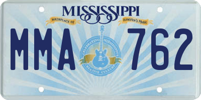 MS license plate MMA762