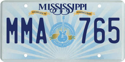 MS license plate MMA765