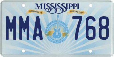 MS license plate MMA768