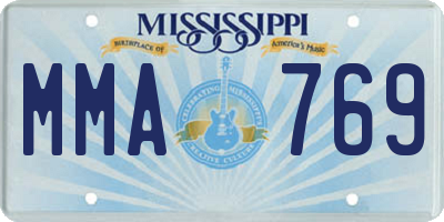 MS license plate MMA769