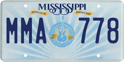 MS license plate MMA778