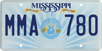 MS license plate MMA780