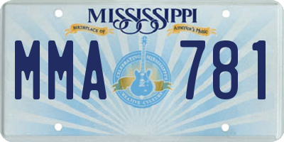 MS license plate MMA781