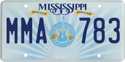 MS license plate MMA783