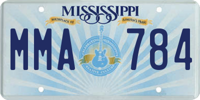 MS license plate MMA784