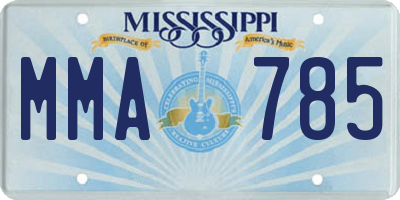 MS license plate MMA785