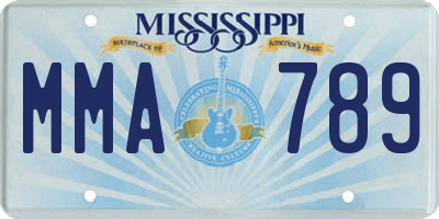 MS license plate MMA789
