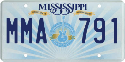 MS license plate MMA791