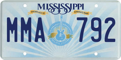 MS license plate MMA792