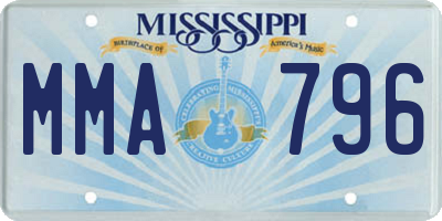 MS license plate MMA796