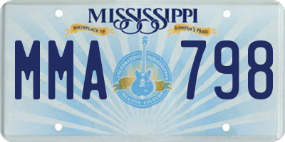 MS license plate MMA798