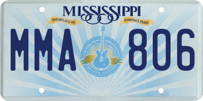 MS license plate MMA806