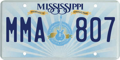 MS license plate MMA807
