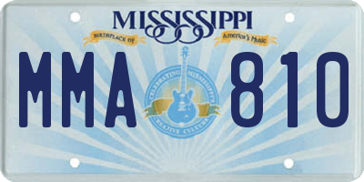 MS license plate MMA810